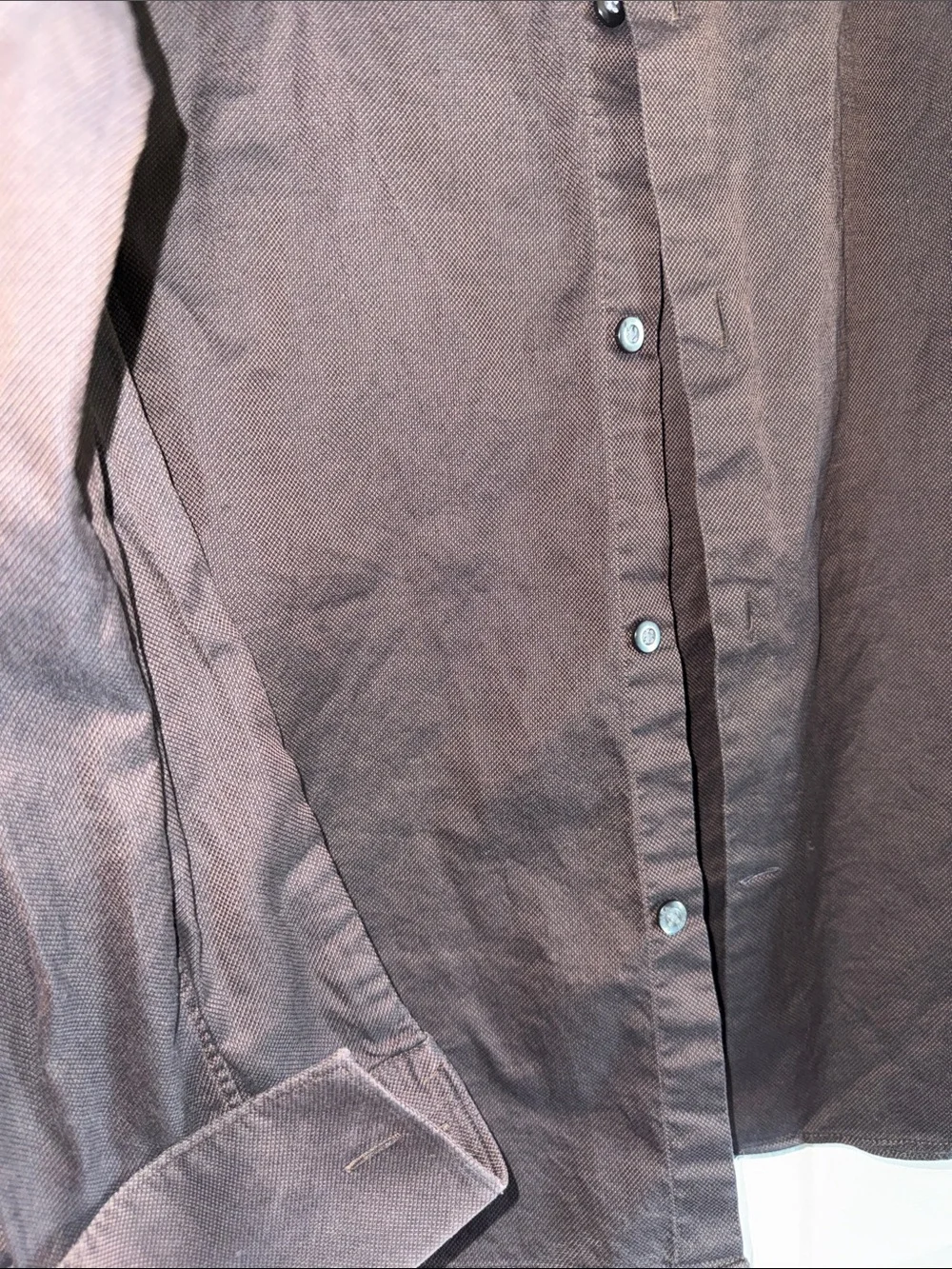 Banana Republic Men's Dark Brown Long-Sleeve Button Shirt